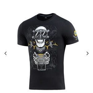 M-Tac T-Shirt Drohnenführer skull drones Ukraine black men’s tee large